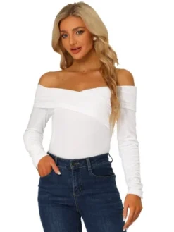 Allegra K Velvet Top For Women's Slim Fit Long Sleeve Off Shoulder Blouse 15 Allegra K Velvet Top For Women's Slim Fit Long Sleeve Off Shoulder Blouse -Lady Clothing Store GUEST 6ecaebd4 f999 4585 b256 554889d36807