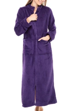 Women's Zip Up Fleece Robe, Soft Warm Plush Zipper Bathrobe -Lady Clothing Store GUEST 7168ca35 8ee3 4a3e aee7 a95086d084fa