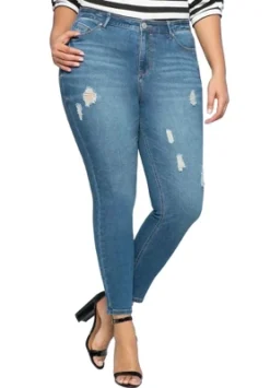 ELOQUII Women’s Plus Size Classic Fit Peach Lift Distressed Skinny Jean -Lady Clothing Store GUEST 77ac437d f370 4eb7 9d03 6e8b44db3fd0