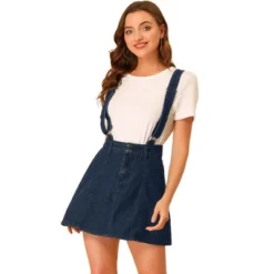 Allegra K Women's Denim A-Line Adjustable Strap Braces Mini Suspender Skirt -Lady Clothing Store GUEST 780a9252 16e3 4a7e 989c 85d635947b10