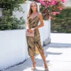 Women's Tropical Leaf Slit Midi Dress - Cupshe -Lady Clothing Store GUEST 7a159a04 1e1f 446c a06f 4c885bcba9e3