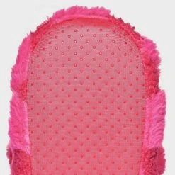 Women's Checkered Faux Fur Booties With Poms And Grippers - Pink -Lady Clothing Store GUEST 7b649dc1 dde5 413f b1c1 da582b18294a