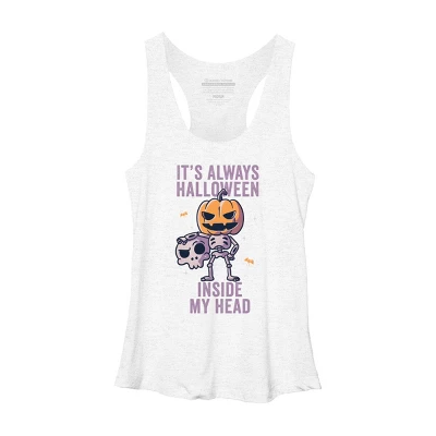 Women's Design By Humans It's Always Halloween Inside My Head Funny Cute Spooky By EduEly Racerback Tank Top 8 Women's Design By Humans It's Always Halloween Inside My Head Funny Cute Spooky By EduEly Racerback Tank Top - Image 6