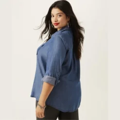 Molly & Isadora Women's Versitle Chambray Button-Up Shirt 15 Molly & Isadora Women's Versitle Chambray Button-Up Shirt -Lady Clothing Store GUEST 7e5c800a f162 45e4 b6b6 4fae4e8b2ae8