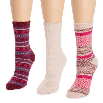 MUK LUKS Women's Pair Pack Fuzzy Crew Fall 7 MUK LUKS Women's Pair Pack Fuzzy Crew Fall - Image 5