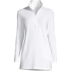 Lands' End Women's Quarter Zip Long Sleeve Tunic Rash Guard Cover-up UPF 50 Sun Protection -Lady Clothing Store GUEST 7f59aaf6 5ea7 4d09 aadb abc66cffcbee