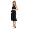 24seven Comfort Apparel Women's Maternity Fit And Flare Midi Dress