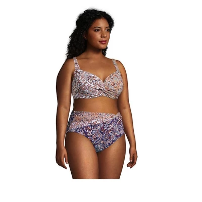 Lands' End Women's Twist Front Underwire Bikini Top Swimsuit Adjustable Straps 4 Lands' End Women's Twist Front Underwire Bikini Top Swimsuit Adjustable Straps - Image 2