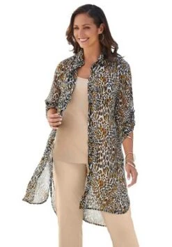 Jessica London Women’s Plus Size Sheer Georgette Mega Tunic -Lady Clothing Store GUEST 86bbe43f 8d9c 4f5d bd14 7ec92cef43b6