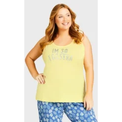 Women's Plus Size Eggstra Sleep Tank - Yellow| AVENUE -Lady Clothing Store GUEST 8751c9bd ef6b 4741 9948 c32f05fa9f5d