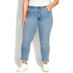Women's Plus Size Stretch Girlfriend Jean Light Wash - Tall | AVENUE -Lady Clothing Store GUEST 8788e362 d32b 4f3e 9342 b9833700e682