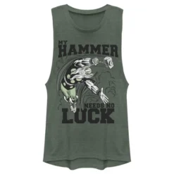 Junior's Marvel St. Patrick's Day Thor My Hammer Needs No Luck Festival Muscle Tee -Lady Clothing Store GUEST 87f12d47 7505 4547 bac8 6f1fa41e4514