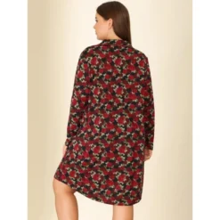 Agnes Orinda Women's Plus Size Floral Notched Lapel Button Up Nightgown -Lady Clothing Store GUEST 884dbb93 5ef7 436f bf02 36f239749f52