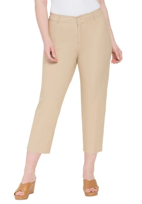 Jessica London Women’s Plus Size Stretch Poplin Classic Cropped Straight Leg Pant 7 Jessica London Women’s Plus Size Stretch Poplin Classic Cropped Straight Leg Pant - Image 5