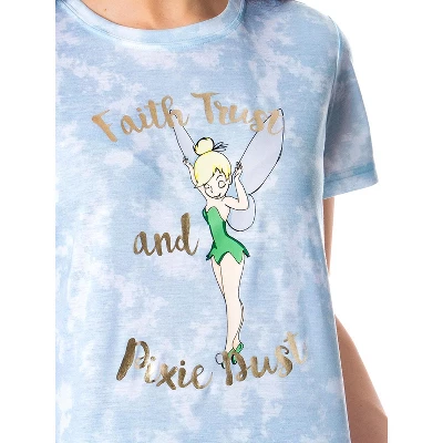 Disney Womens' Tinker Bell Pixie Dust Sleep Pajama Set Shorts Tie-Dye Multicolored 4 Disney Womens' Tinker Bell Pixie Dust Sleep Pajama Set Shorts Tie-Dye Multicolored - Image 2
