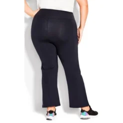 Women's Plus Size Pima Bootleg Legging Navy - Average | AVENUE LEISURE