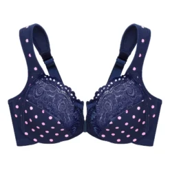 Glamorise Womens WonderWire Front-Closure Underwire Bra 1245 Navy Print -Lady Clothing Store GUEST 8cdedb85 2cfc 499e 988e 1310aac30648