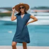 Women's V-Neck Short Sleeve Mini Cover-Up Dress - Cupshe -Lady Clothing Store GUEST 8d0f2d91 ab68 42b1 a3a2 8a072cf01bea