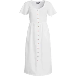 Lands' End Women's Linen Sweetheart Button Front Midi Dress 9 Lands' End Women's Linen Sweetheart Button Front Midi Dress -Lady Clothing Store GUEST 8dda9d3c 0ee6 49bf b443 b3c4b8fc513d