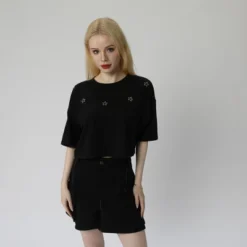 Women's Crew Neck Oversized Cropped T-Shirt -Lady Clothing Store GUEST 8ec21fa9 1c76 46fc b1a0 eb6b8f167bdd