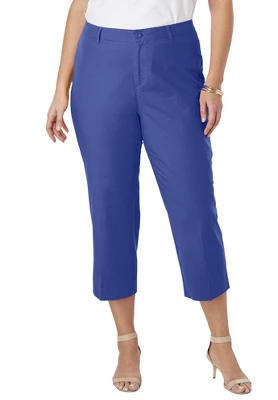Jessica London Women’s Plus Size Stretch Poplin Classic Cropped Straight Leg Pant 10 Jessica London Women’s Plus Size Stretch Poplin Classic Cropped Straight Leg Pant - Image 8