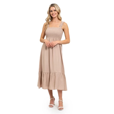 August Sky Women's Smocked Midi Dress 14 August Sky Women's Smocked Midi Dress - Image 12