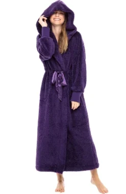 Women's Soft Plush Fleece Robe With Hood, Long Warm Hooded Bathrobe -Lady Clothing Store GUEST 906bd9ae 6b4b 4813 b9f4 660f7c8bf3c5