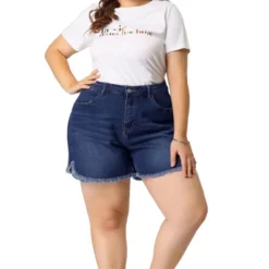 Agnes Orinda Women's Plus Size Denim Shorts Ripped Stretched Distressed Jean Shorts -Lady Clothing Store GUEST 90a15c02 0364 4ca5 afbd fd11e2c4e7e9