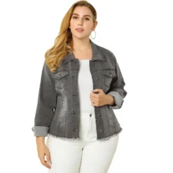 Agnes Orinda Women's Plus Size Classic Denim Casual Long Sleeve Fashion Jean Jackets -Lady Clothing Store GUEST 919b501c 0568 4e58 96d1 cc420c54dec8