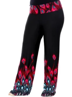 Women's Plus Size Printed Palazzo Pants - White Mark -Lady Clothing Store GUEST 92471033 d327 49fc 984c 59ef5a3a36b7