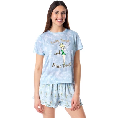 Disney Womens' Tinker Bell Pixie Dust Sleep Pajama Set Shorts Tie-Dye Multicolored 6 Disney Womens' Tinker Bell Pixie Dust Sleep Pajama Set Shorts Tie-Dye Multicolored - Image 4