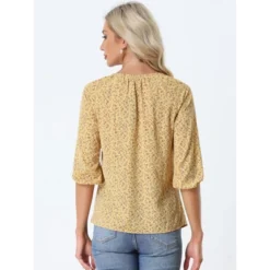 Allegra K Women's Bow Tie Round Neck 3/4 Raglan Sleeve Floral Blouse Tops 19 Allegra K Women's Bow Tie Round Neck 3/4 Raglan Sleeve Floral Blouse Tops -Lady Clothing Store GUEST 9336d29a 7867 4f5d ab4a cb36b060e3ef
