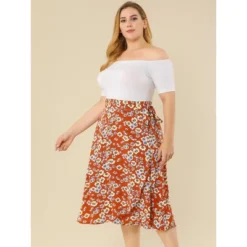 Agnes Orinda Women's Plus Size Boho Wrap Floral Beach Lightweight A Line Skirt -Lady Clothing Store GUEST 93813365 1527 4afc b7d1 7e646f5692d5
