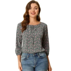 Allegra K Women's Bow Tie Round Neck 3/4 Raglan Sleeve Floral Blouse Tops 27 Allegra K Women's Bow Tie Round Neck 3/4 Raglan Sleeve Floral Blouse Tops -Lady Clothing Store GUEST 979c2cef 83ca 4c4a 867a ab45d31c0223