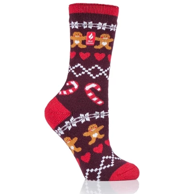 Heat Holders Lite Women's Lite Carol Festive Gingerbread Crew Sock Assorted Us 5-9| Size Women's 5-9 - Festive Gingerbread 3 Heat Holders Lite Women's Lite Carol Festive Gingerbread Crew Sock Assorted Us 5-9| Size Women's 5-9 - Festive Gingerbread