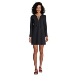 Lands' End Women's Cotton Jersey V-neck Tunic Swim Cover-up Shirtdress -Lady Clothing Store GUEST 9c9a56b1 fbe3 4a66 bda0 454646dbea27