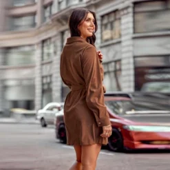 Women's Belted Corduroy Button-Front Mini Dress - Cupshe -Lady Clothing Store GUEST 9ce9ecec 5423 4e2c b04b a8fc9bc87203