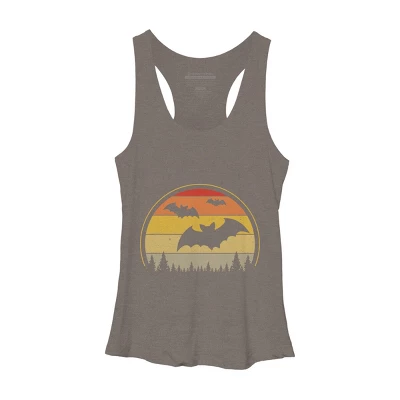 Women's Design By Humans Vintage Retro Vampire Bats Halloween Costume By Chos Racerback Tank Top 5 Women's Design By Humans Vintage Retro Vampire Bats Halloween Costume By Chos Racerback Tank Top - Image 3