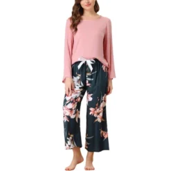 Cheibear Womens 2pcs Long Sleeve Capri Pants Floral Lounge Set Sleepwear Pajama Sets -Lady Clothing Store GUEST 9ecff1ed 7e9d 48f8 bdf1 742208ec75c8