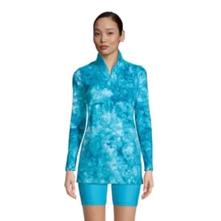 Lands' End Women's Quarter Zip Long Sleeve Tunic Rash Guard Cover-up UPF 50 Sun Protection -Lady Clothing Store GUEST a0f23431 fb63 4fc6 b65f 4ed406dc290e
