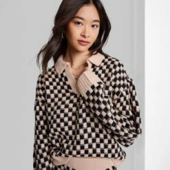 Women's Ascot + Hart Collared Checkered Long Sleeve Graphic T-Shirt 10 Women's Ascot + Hart Collared Checkered Long Sleeve Graphic T-Shirt -Lady Clothing Store GUEST a36bc05b 9c49 4144 a973 8db90bc21580