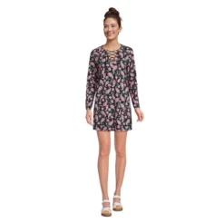 Lands' End Women's Cotton Jersey V-neck Tunic Swim Cover-up Shirtdress -Lady Clothing Store GUEST a514f60d 4eb0 43bc 89d4 6d0cbf002f69