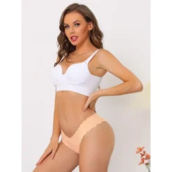 Allegra K Women's No-Show Unlined V-Shape Waist Stretch Hipster Underwear -Lady Clothing Store GUEST a58161b3 f3c7 404b 80b0 d50303e39b2e