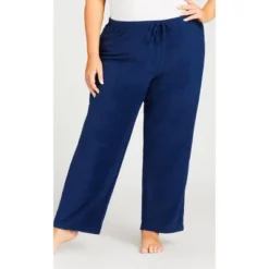Women's Plus Size Navy Fleece Pant - Navy | AVENUE