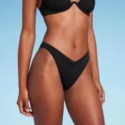 Women's Cinch Detail High Leg Bikini Bottom - Shade & Shore™ Black -Lady Clothing Store GUEST a7404c09 0800 4226 8f8c f97e40cf042f