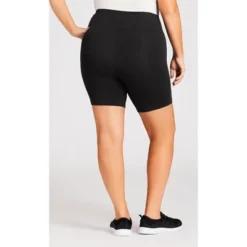 Women's Plus Size Supima® Bike Short - Black | AVENUE