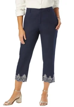 Jessica London Women’s Plus Size Stretch Poplin Classic Cropped Straight Leg Pant 16 Jessica London Women’s Plus Size Stretch Poplin Classic Cropped Straight Leg Pant -Lady Clothing Store GUEST a7af823e cab4 4c25 8f80 eb1064369b65