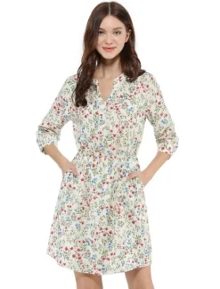 Allegra K Women's Button Front Floral Print V Neck 3/4 Sleeves Above Knee Dresses 25 Allegra K Women's Button Front Floral Print V Neck 3/4 Sleeves Above Knee Dresses -Lady Clothing Store GUEST a819f65c 6276 46eb bf18 ba4a9f087fca