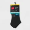 Hanes Premium Performance Women's Extended Size Lightweight Textured Arch 6+2 Bonus Pack No Show Athletic Socks - Black 8-12