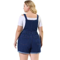 Agnes Orinda Women's Plus Size Adjustable Strap Pocket Roll Hem Denim Overall Jean Shorts -Lady Clothing Store GUEST aaf4d638 5452 42d9 bf83 3e27e3120b64